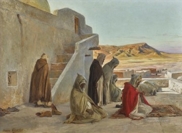  Prayer Painting - EVENING PRAYERS Eugene Girardet Orientalist
